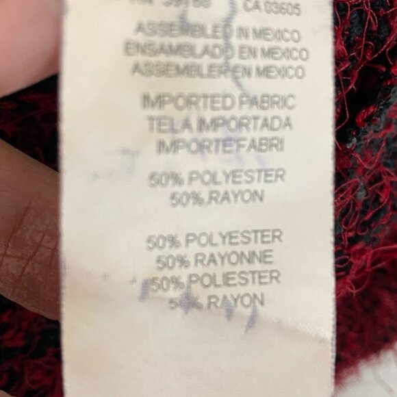 Karen Kane Lifestyle Red & Black Textured Long Sleeve Knit Sweater Size L Y2K - Picture 4 of 9